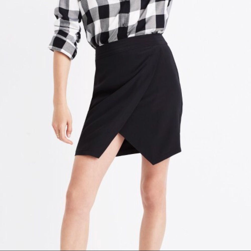 Black Madewell silk mini skirt